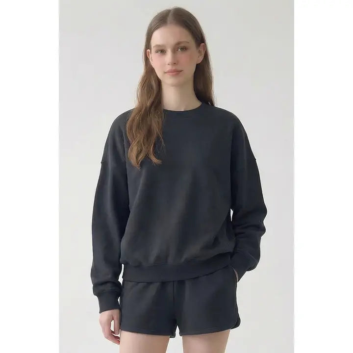 Pre Shrunk Soft Cotton Terry Oversized Sweatshirt