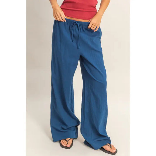 Pinstriped Jacquard Drawstring Pants