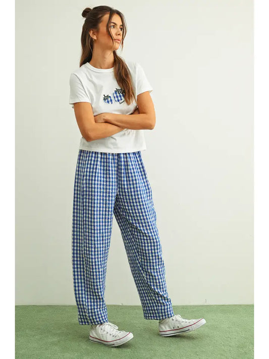 Gingham Pull on Pants