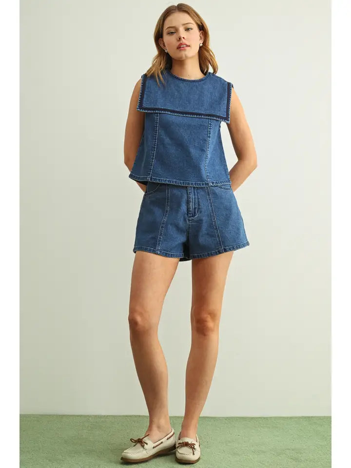 Stretch Denim Shorts