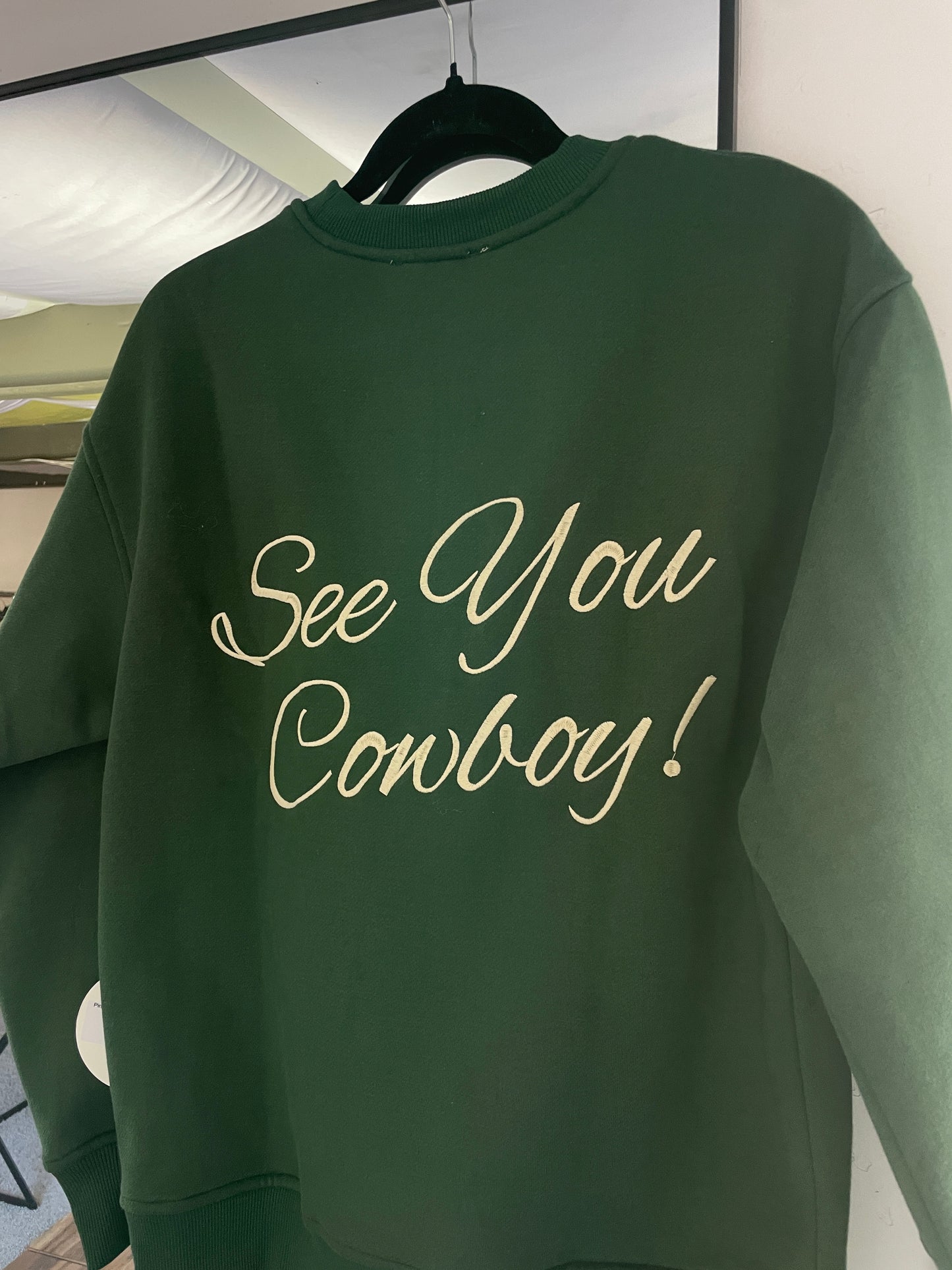 Pine Green See You Cowboy Sweater