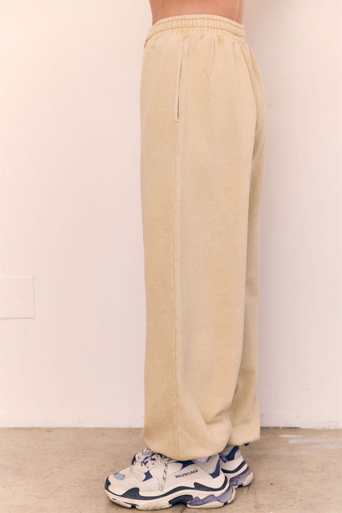 Acid Wash Cotton Terry Jogger Sweatpants