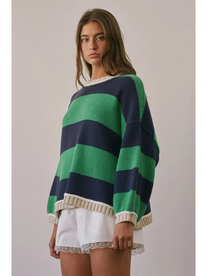 Pierre Heavy Weight Contrast Stripe Sweater