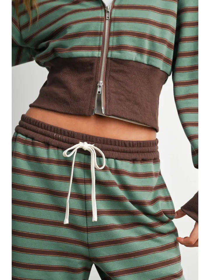 Stripe Wide Leg Knit Pants