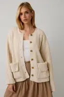 Button Down Chunky Cardigan