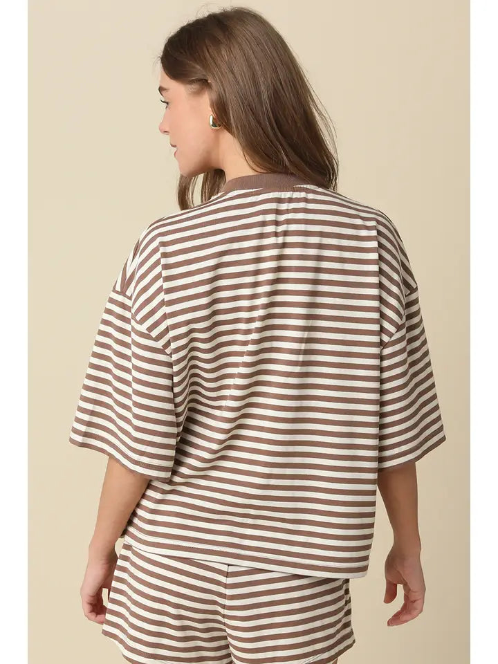 Lena Striped Relaxed-Fit Top