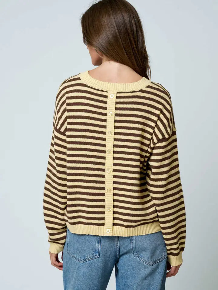 Back Button Detail Knit Sweater