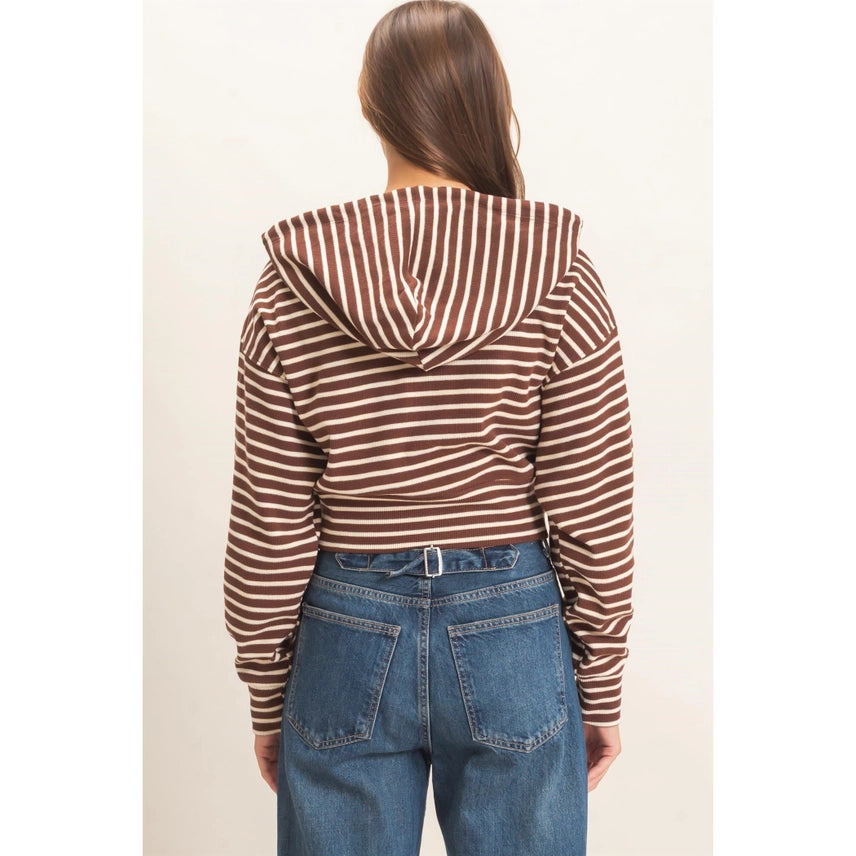 Striped Zip-Up Hoodie