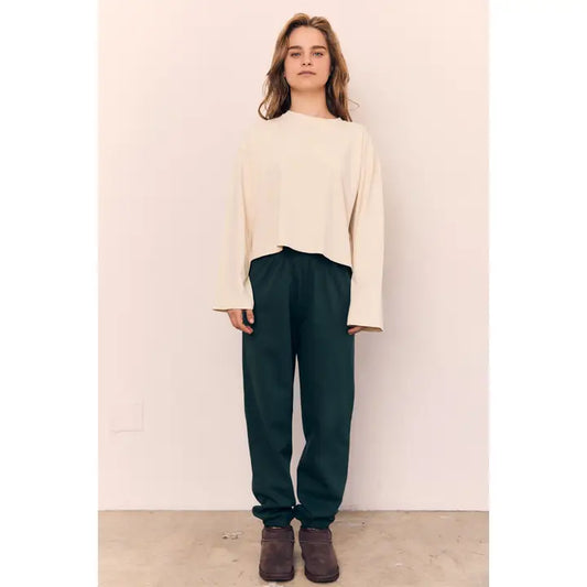 Mineral Washed Cotton Oversized Long Sleeve Blank Tee
