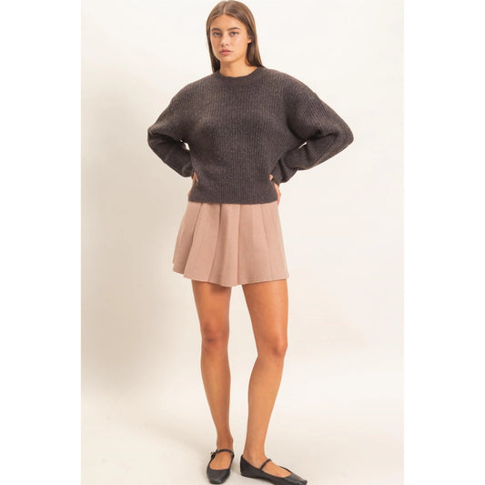 Ribbed Crew Neck Sweater