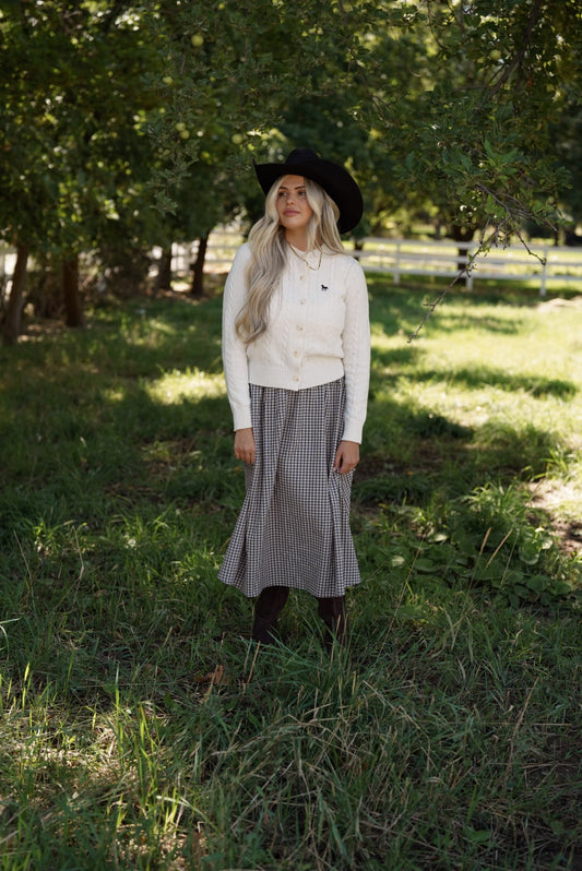 Plaid Midi Skirt
