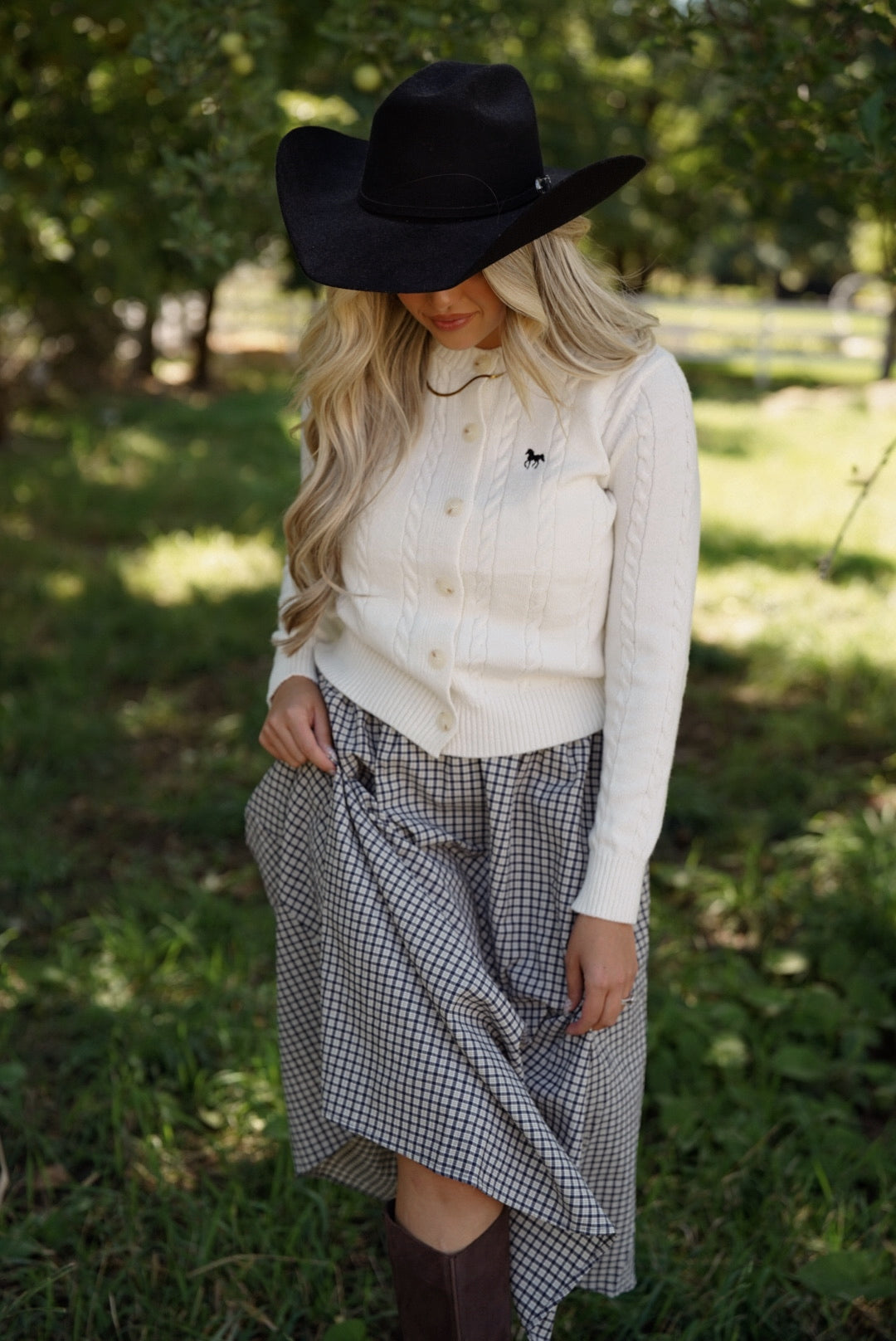 Horse Embroidery Knit Cardigan