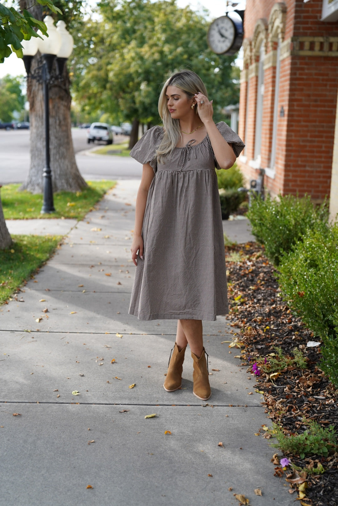 Checker Midi Dress
