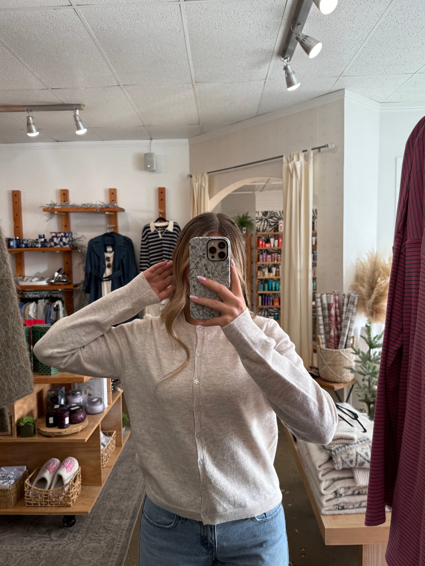 Flower Button Down Cardigan