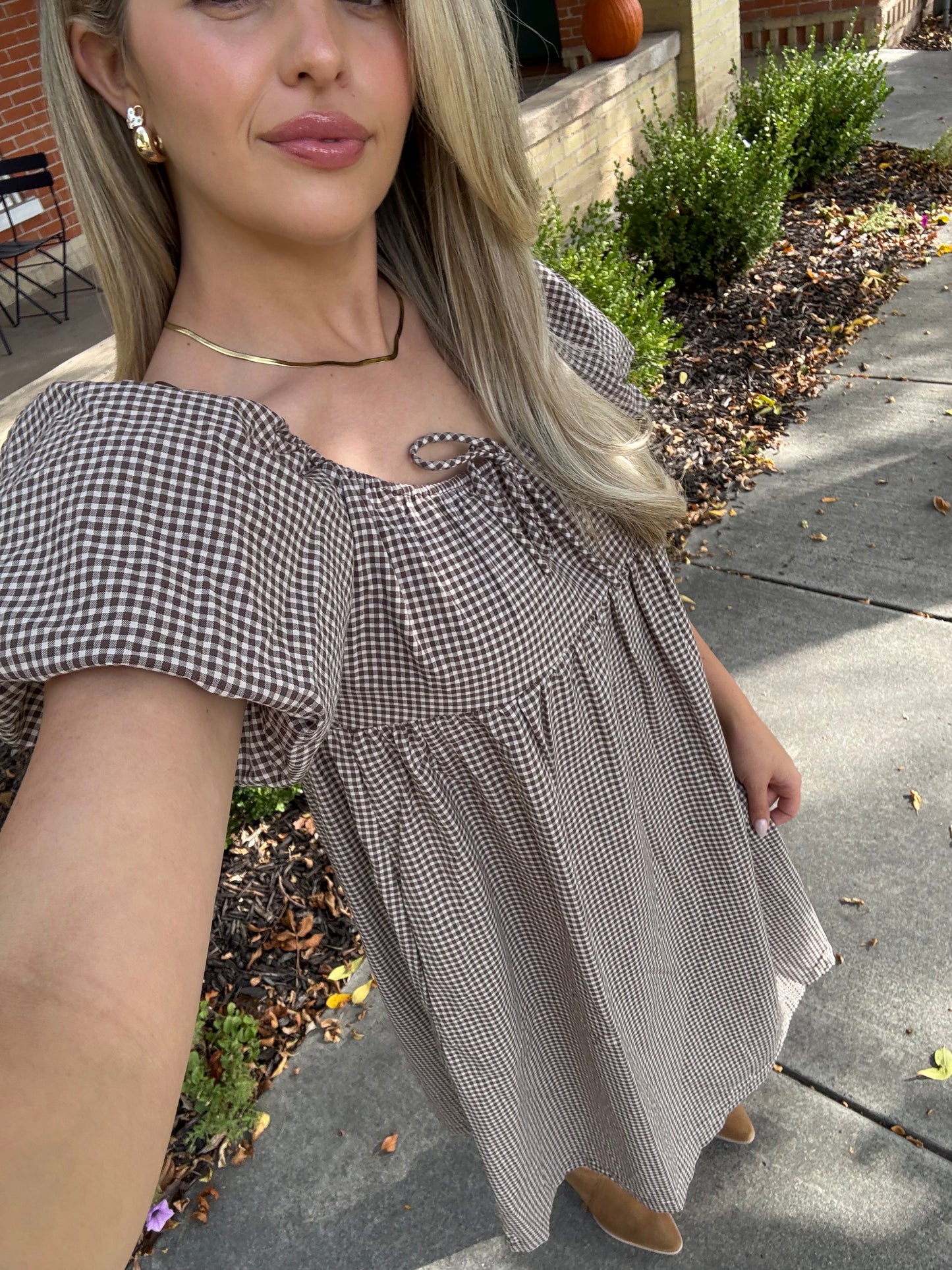 Checker Midi Dress