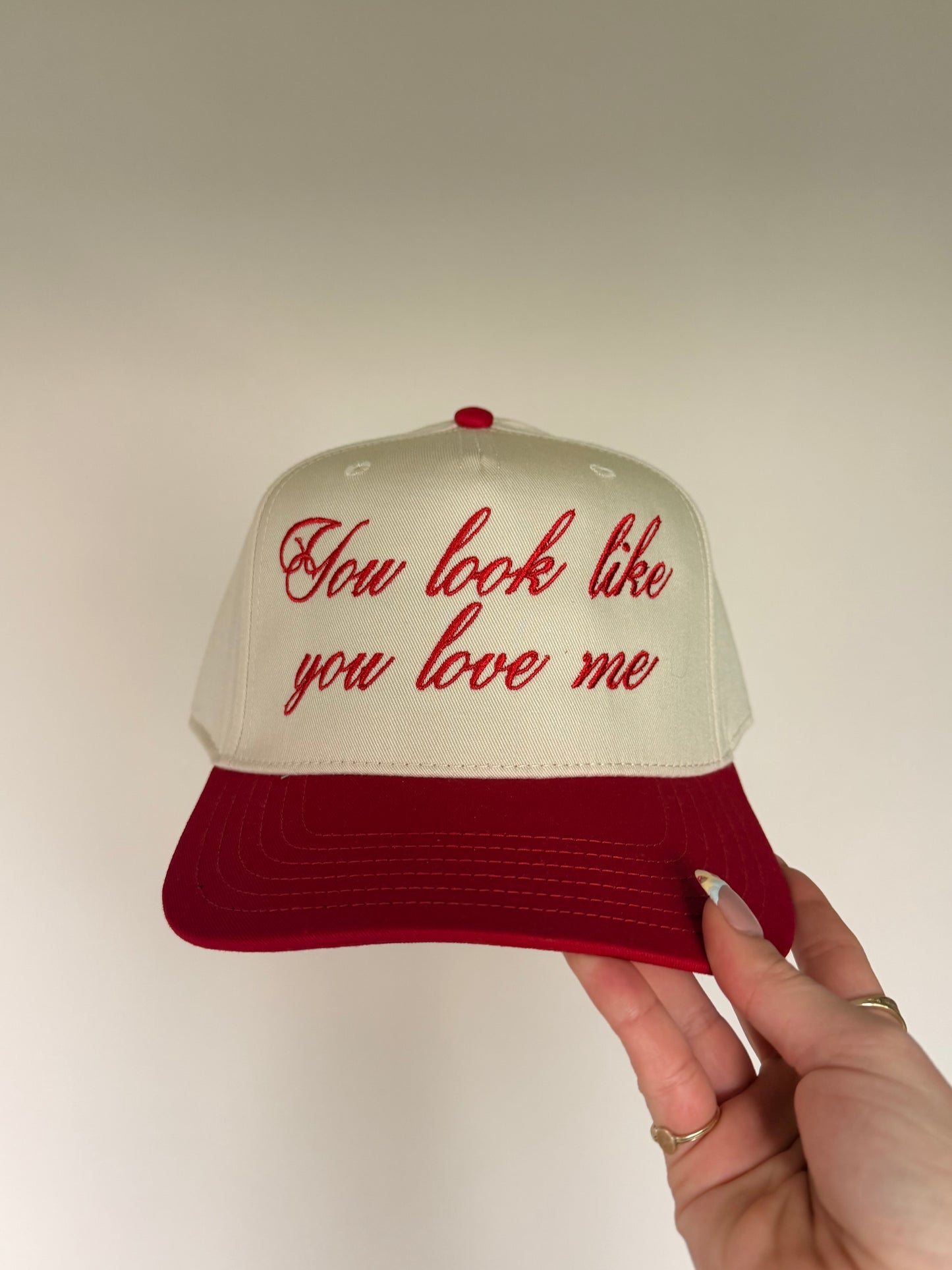 Red Embroidery Trucker Hat