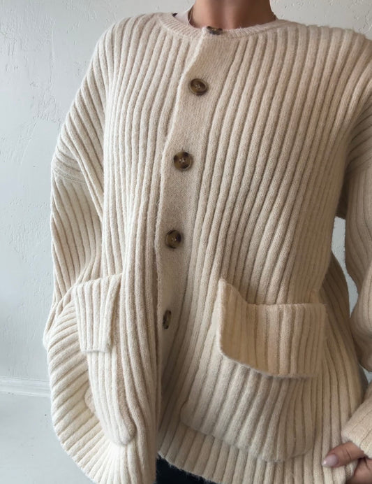 Button Down Chunky Cardigan
