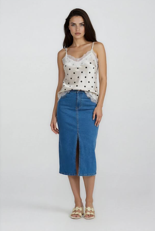 Polka Dot Lace Cami Tank