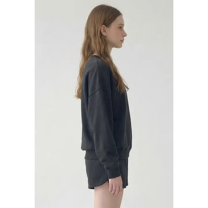 Pre Shrunk Soft Cotton Terry Oversized Sweatshirt