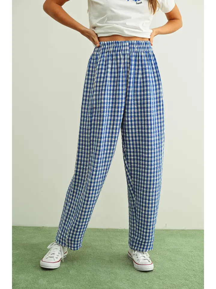 Gingham Pull on Pants
