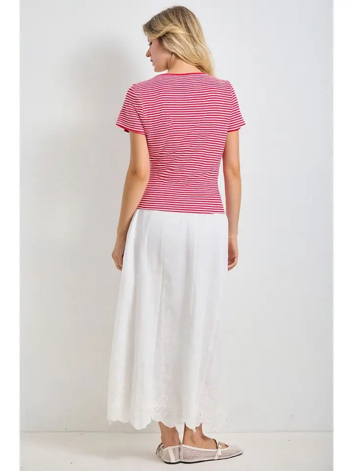 Striped Short Sleeve Top