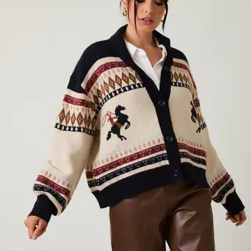 Horse Graphic Oversized Cardigan