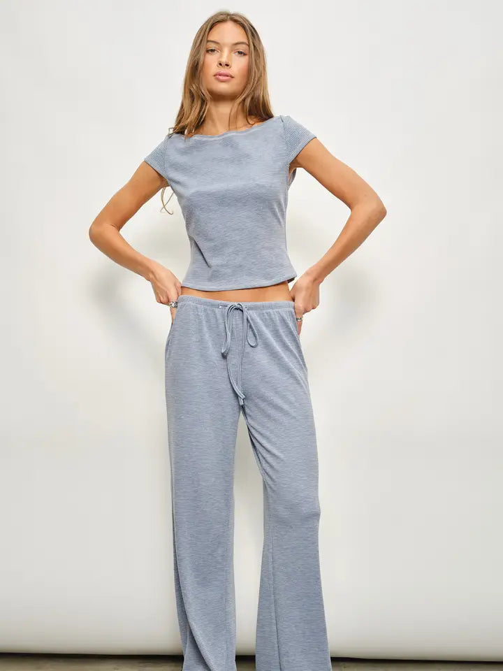 Haze Stripe Boat Neck Top