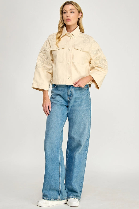 Lace Trim Cotton Jacket