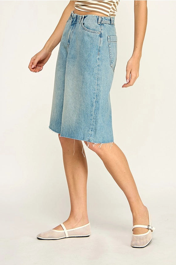 Relaxed Denim Bermuda Shorts