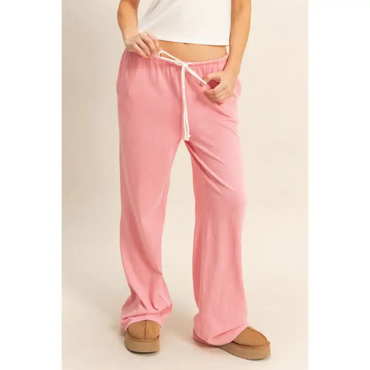 Mineral Washed Drawstring Waist Relaxed Pants