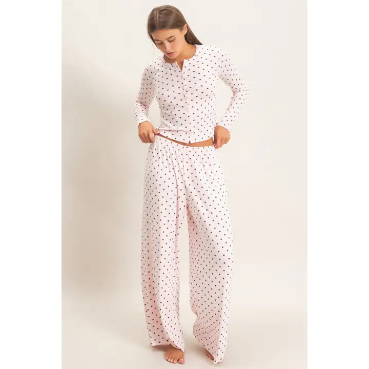 Polka Dot Wide Leg Pants