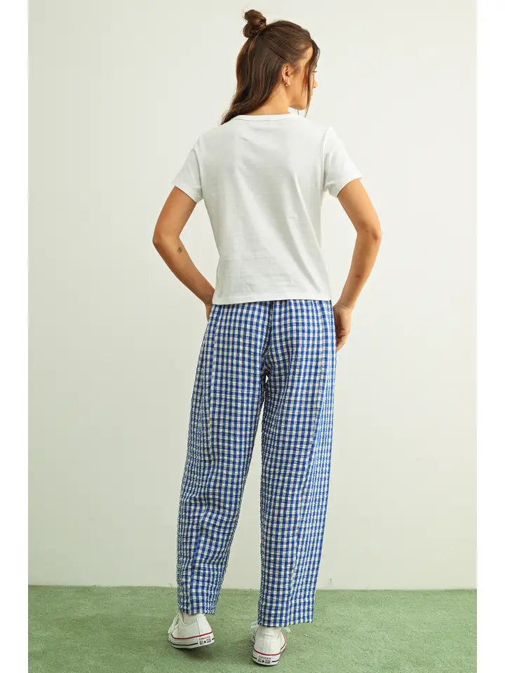 Gingham Pull on Pants
