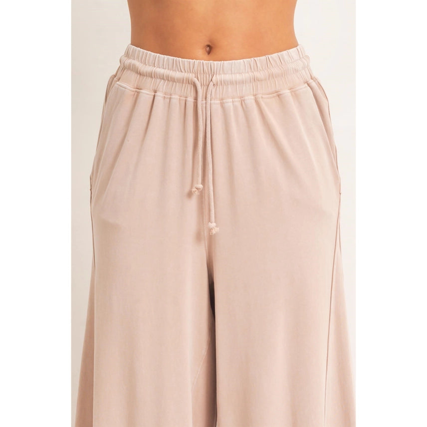 Wide Leg Mineral Wash Pants