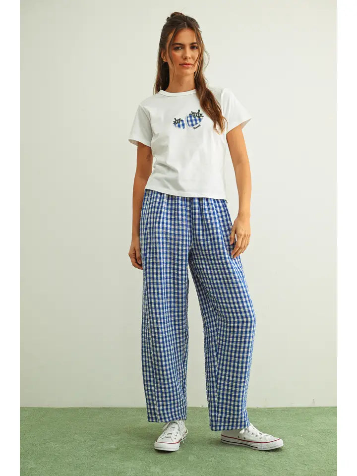 Gingham Pull on Pants