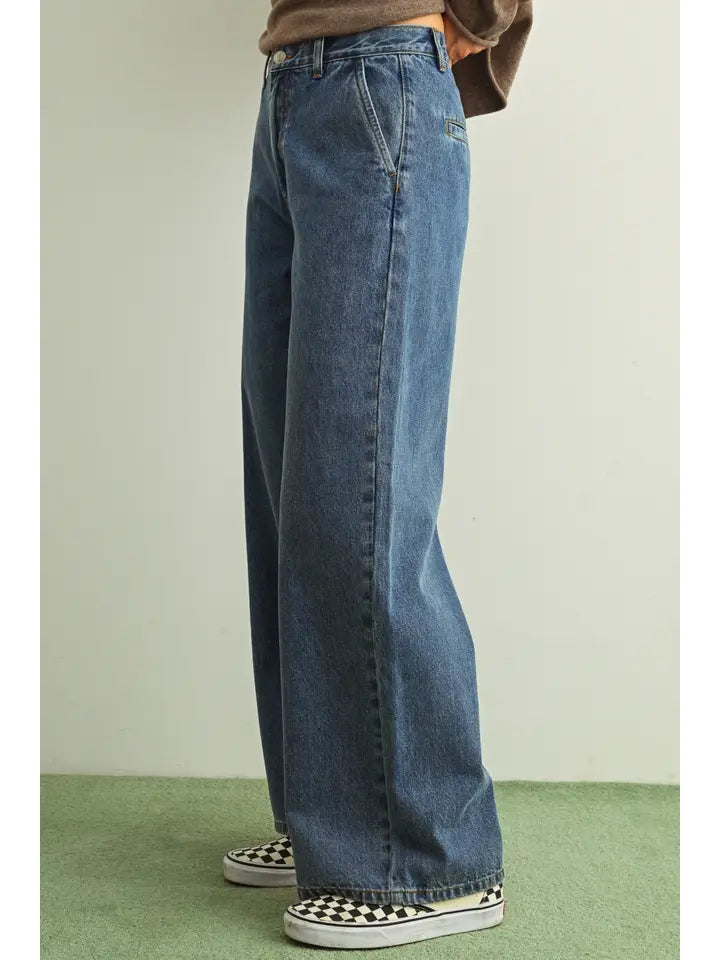 Wide Leg Soft Denim Pants