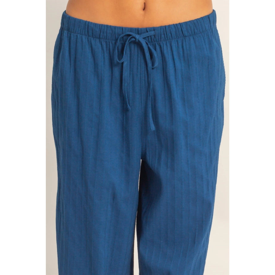 Pinstriped Jacquard Drawstring Pants