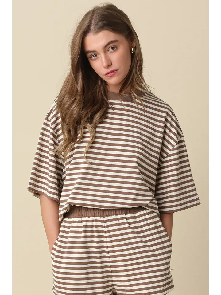 Lena Striped Relaxed-Fit Top