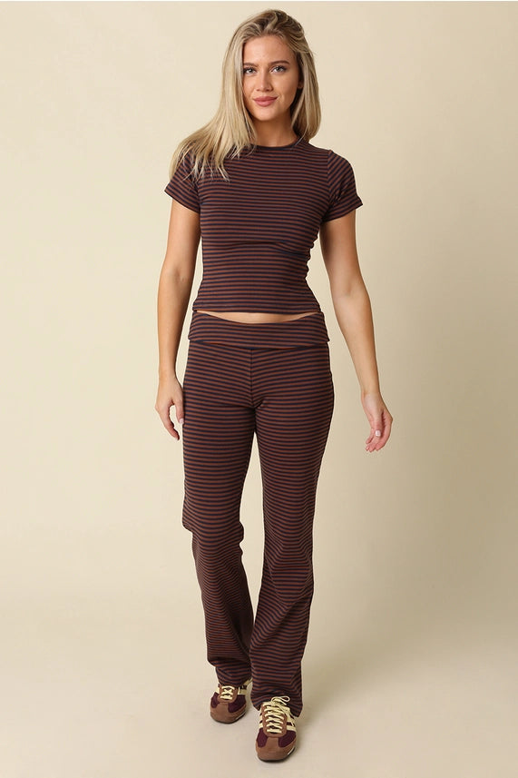 Stripe Knit Pants Set