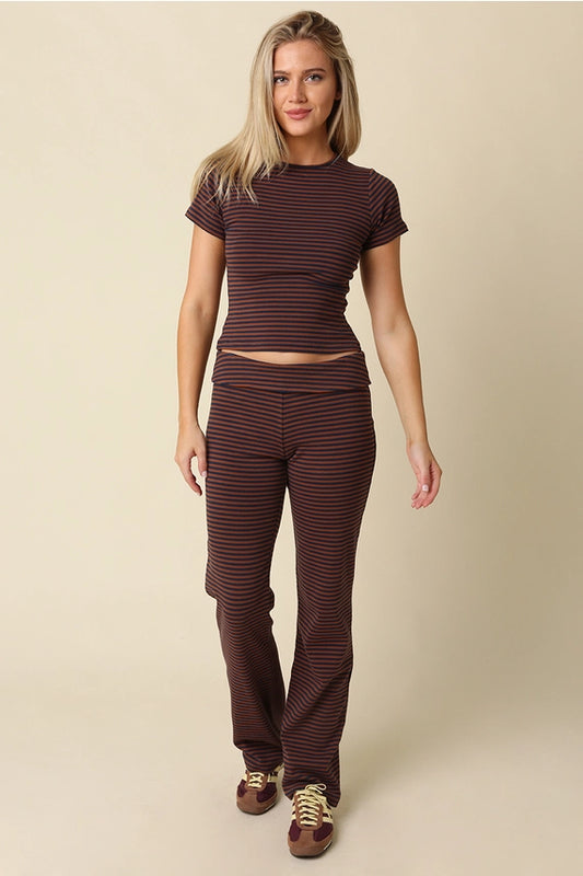 Stripe Knit Pants Set