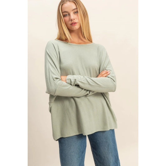 Relaxed Fit Dolman Long Sleeve Top