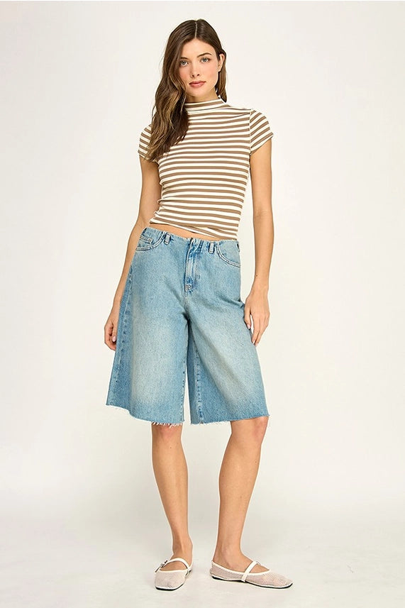 Relaxed Denim Bermuda Shorts