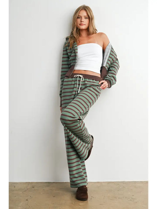 Stripe Wide Leg Knit Pants