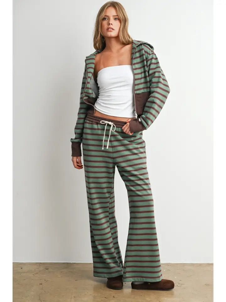 Stripe Wide Leg Knit Pants