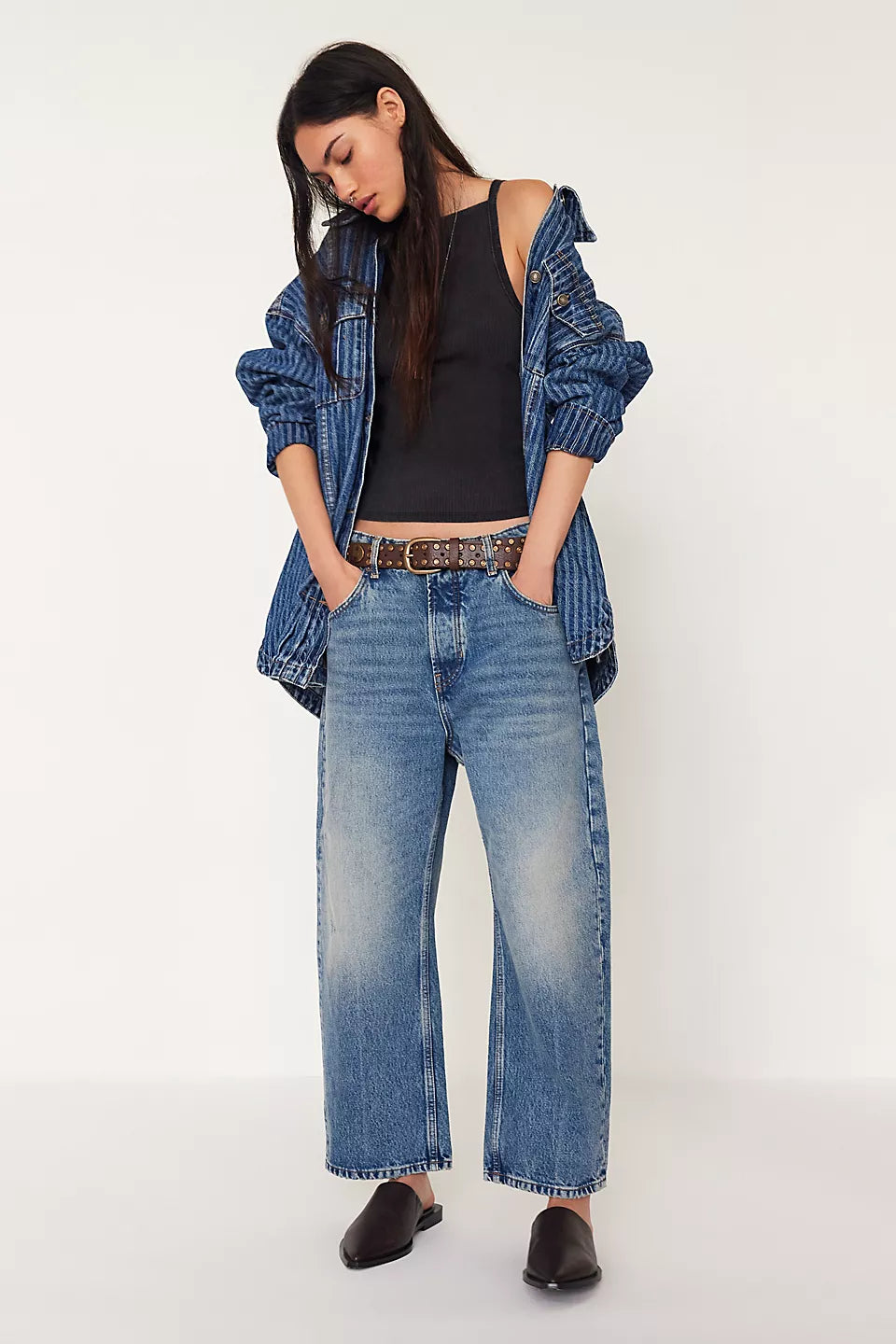 Deep Trance Dropped Boyfriend Jeans
