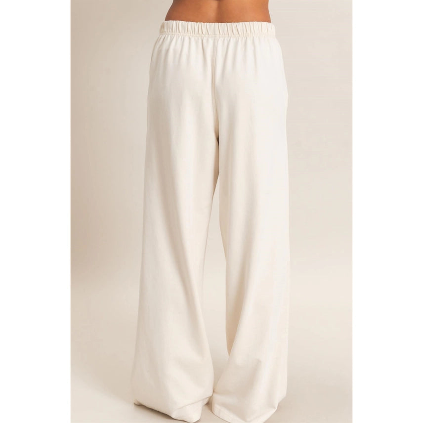 Drawstring Waist Wide Leg Pants