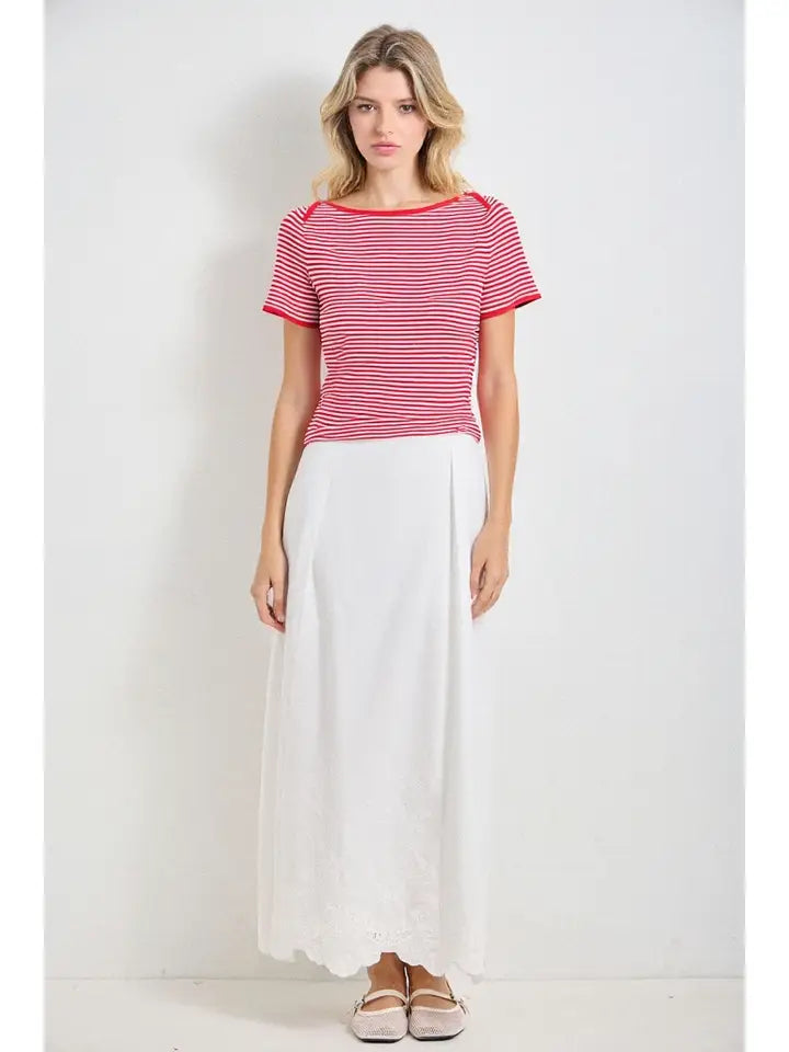 Striped Short Sleeve Top