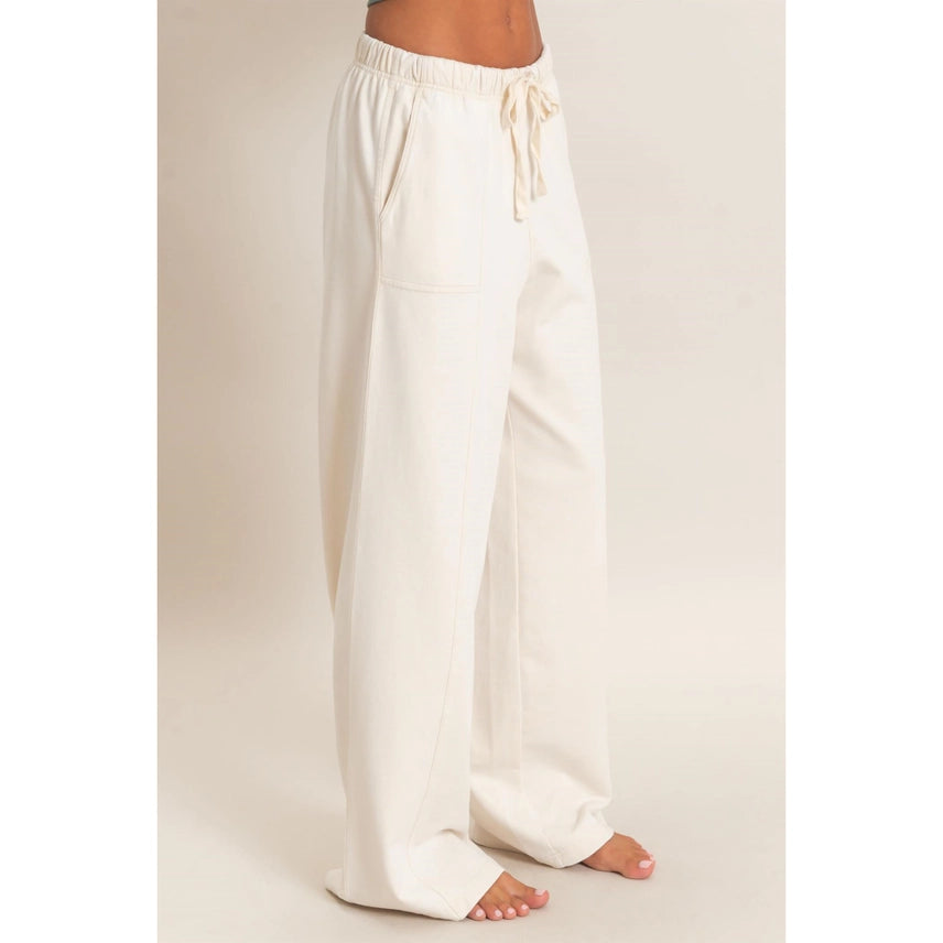 Drawstring Waist Wide Leg Pants