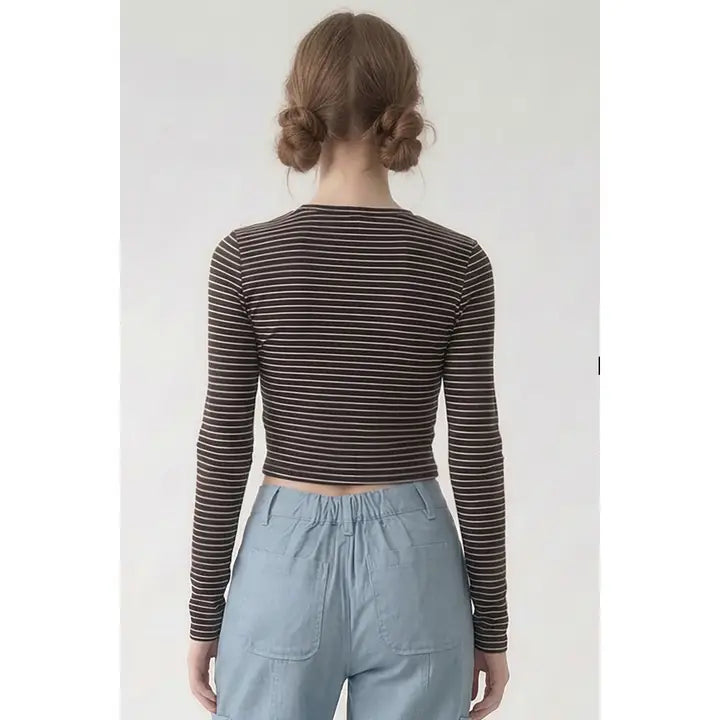 Long Sleeve Stripped T Shirt
