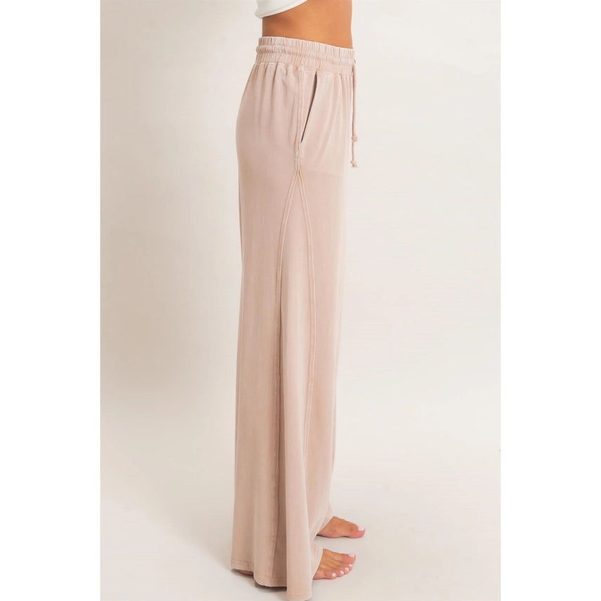 Wide Leg Mineral Wash Pants