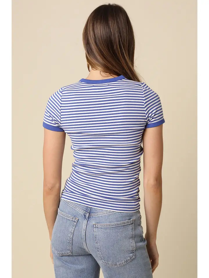 Olivia Striped Contrast Baby Tee